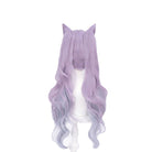 Game Genshin Impact Keqing Long Mixed Purple Ponytail Cosplay Wigs With Ears - lemailwigs