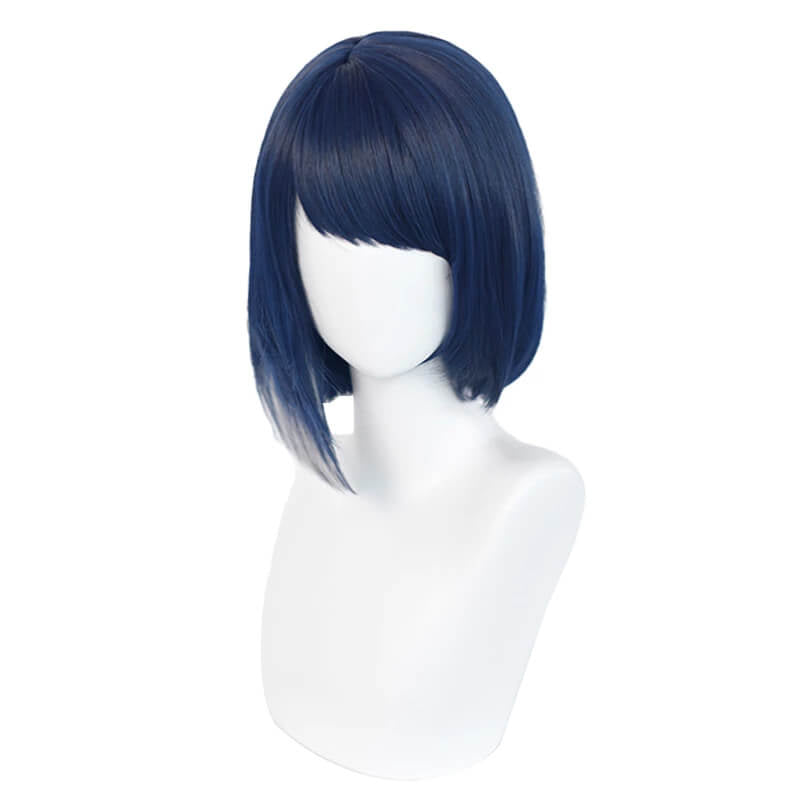 Game Genshin Impact Kujyo Sara Long Straight Blue Cosplay Wigs - lemailwigs