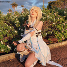 Game Genshin Impact Lumine Ying Short Straight Blonde Cosplay Wigs - lemailwigs