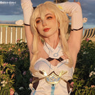 Game Genshin Impact Lumine Ying Short Straight Blonde Cosplay Wigs - lemailwigs