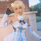 Game Genshin Impact Lumine Ying Short Straight Blonde Cosplay Wigs - lemailwigs