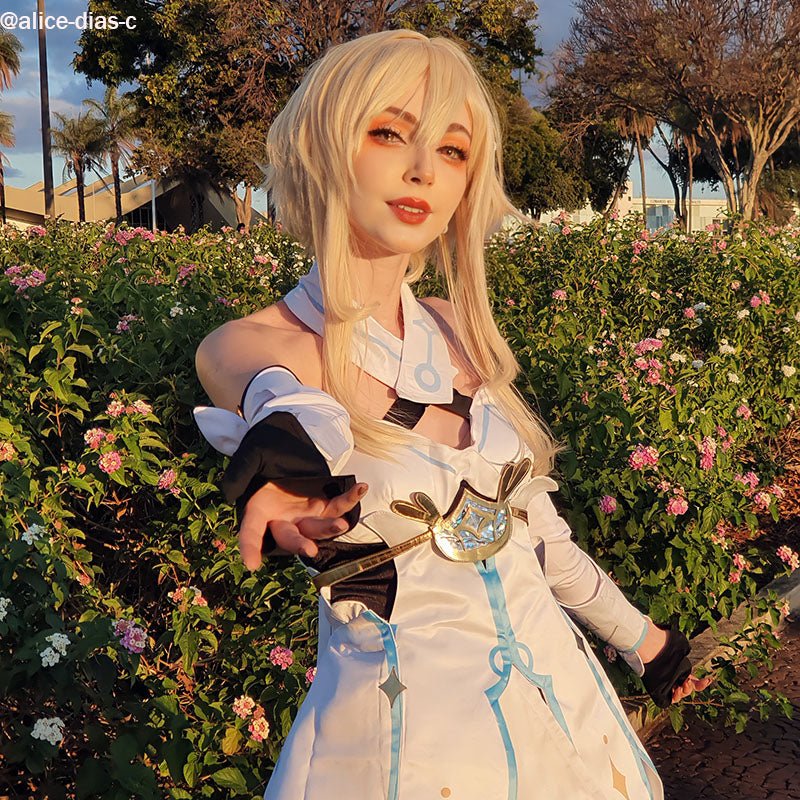 Game Genshin Impact Lumine Ying Short Straight Blonde Cosplay Wigs - lemailwigs
