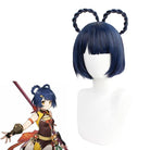 Game Genshin Impact XiangLing Short Dark Blue Braided Cosplay Wigs - lemailwigs