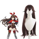 Genshin Impact Amber Long Straight Brown Cosplay Wigs - lemailwigs