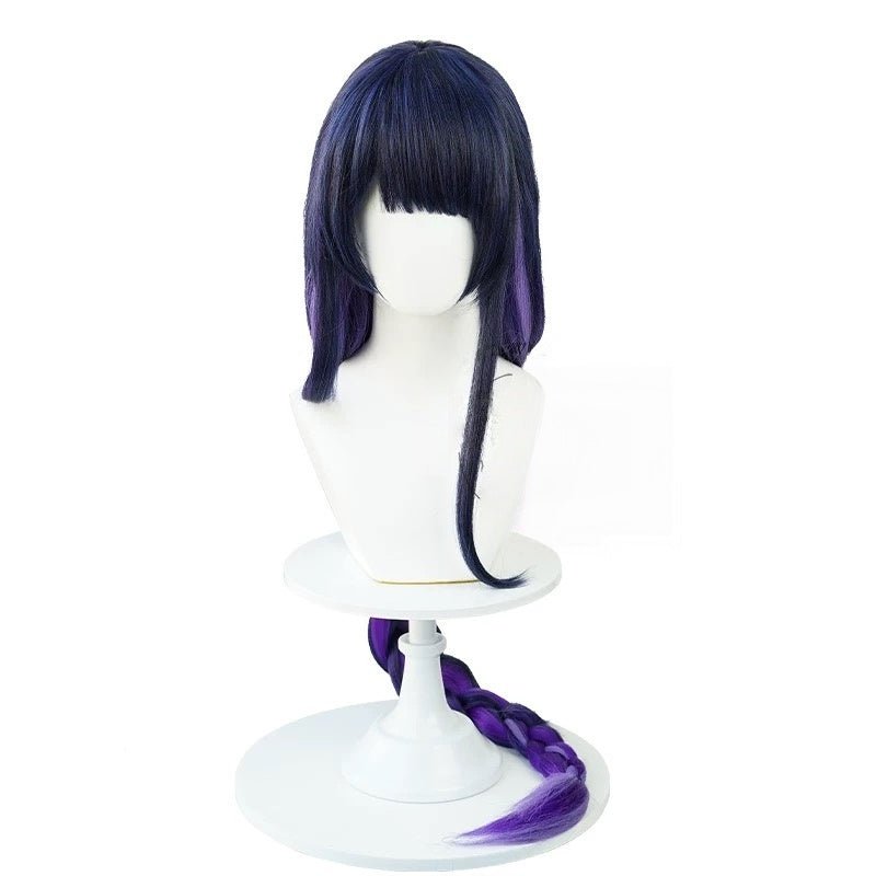 Genshin Impact Baal Dark Purple Long Braid Cosplay Wigs - A - lemailwigs