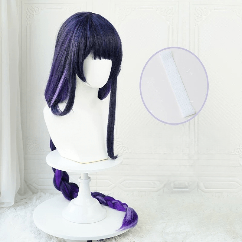 Genshin Impact Baal Dark Purple Long Braid Cosplay Wigs - A - lemailwigs