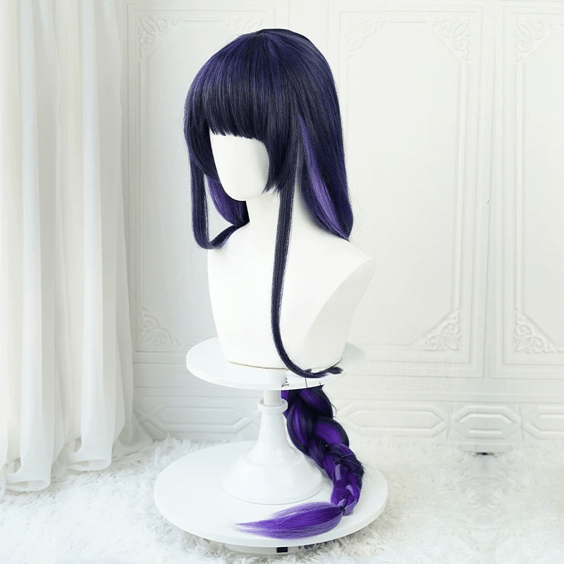 Genshin Impact Baal Dark Purple Long Braid Cosplay Wigs - A - lemailwigs