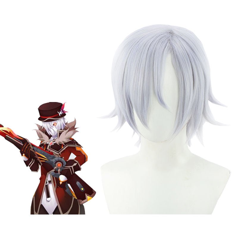 Genshin Impact Fatui Short Blue Grey Cosplay Wigs - lemailwigs