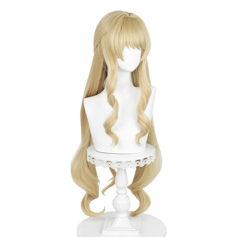 Genshin Impact Fontaine Navia Long Curly Blonde Halloween Cosplay Wig - lemailwigs