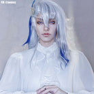 Genshin Impact Fontaine Neuvillette Grey Mixed Blue Cosplay Wig8
