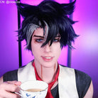 Genshin Impact Fontaine Wriothesley Black Mixed Grey Cosplay Wig - lemailwigs