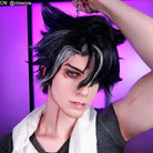 Genshin Impact Fontaine Wriothesley Black Mixed Grey Cosplay Wig - lemailwigs