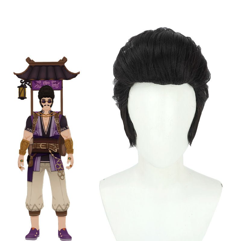 Genshin Impact Liben Short Black Cosplay Wigs - lemailwigs