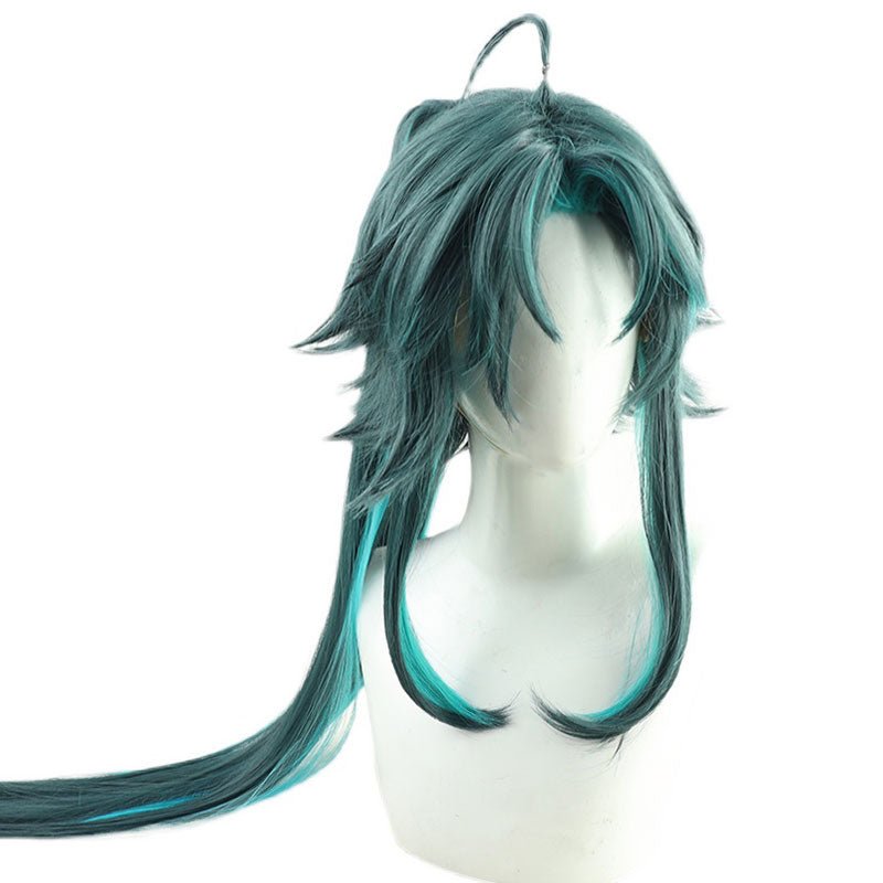 Genshin Impact Mountain Demon Xiao Long Mixed Blue Cosplay Wigs - lemailwigs