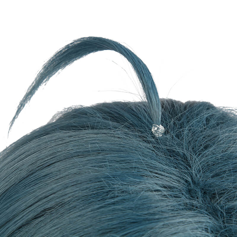 Genshin Impact Mountain Demon Xiao Short Mixed Blue Cosplay Wigs - lemailwigs