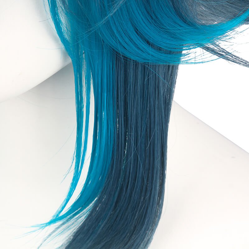 Genshin Impact Mountain Demon Xiao Short Mixed Blue Cosplay Wigs - lemailwigs