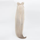 Genshin Impact Ningguang Long Straight Blonde Cosplay Wigs With Bow - lemailwigs