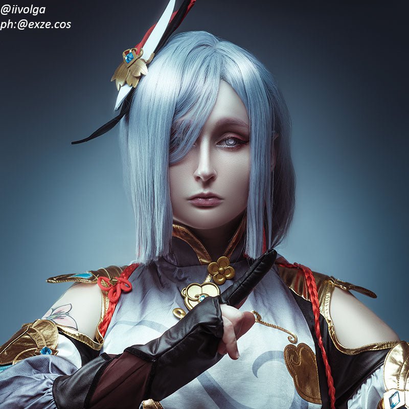 Genshin Impact Shenhe white - haired Cosplay Wig - lemailwigs