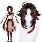 Genshin Impact Xiao Black Mixed Dark Red Cosplay Wig - lemailwigs