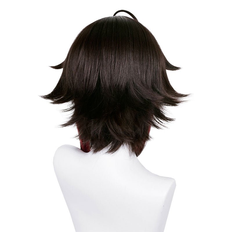 Genshin Impact Xiao Black Mixed Dark Red Cosplay Wig - lemailwigs