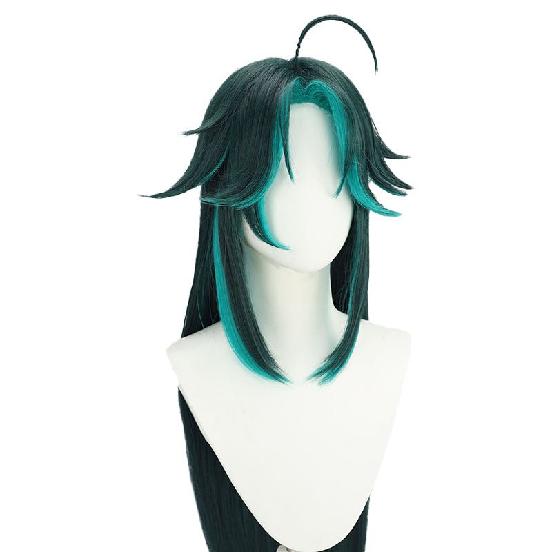 Genshin Impact Xiao Long Green Mixed Blue Cosplay Wigs - lemailwigs
