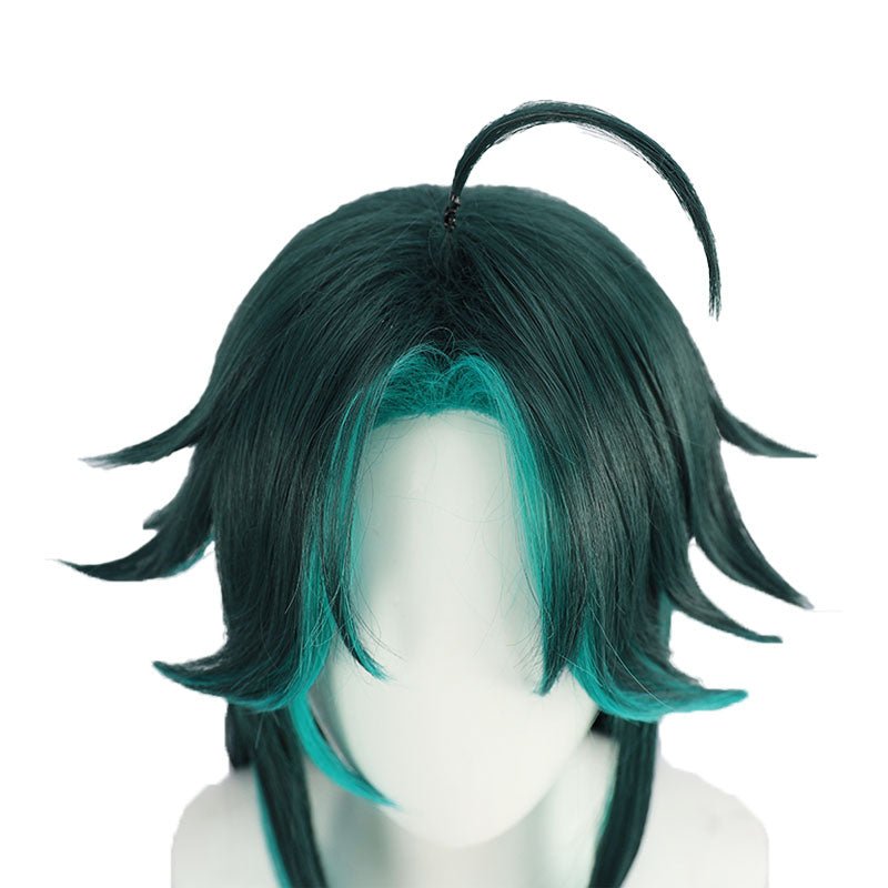 Genshin Impact Xiao Long Green Mixed Blue Cosplay Wigs - lemailwigs
