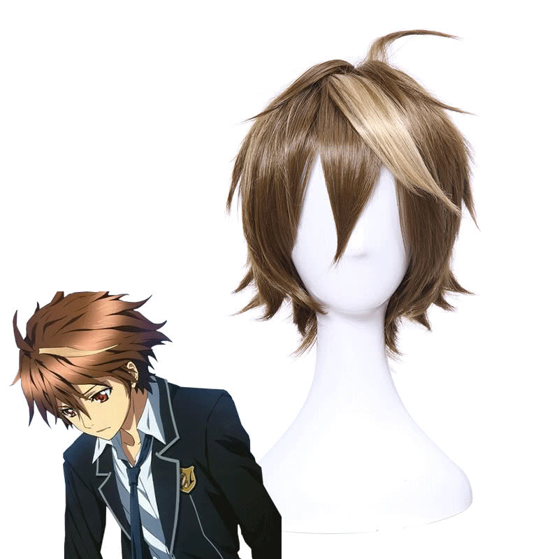 Guilty Crown Shu Ouma Anime Short Brown mixed Blonde Synthetic Men Cosplay Wigs - lemailwigs