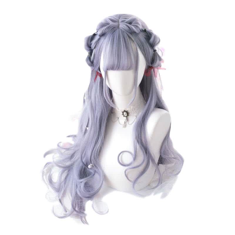 Halloween 70cm Long Curly Lolita Wigs Mixed Color Harajuku Cosplay Wig - lemailwigs