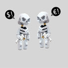 Halloween Heart Small Skull Ear Clip Earrings - lemailwigs