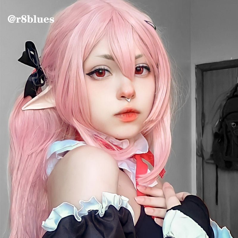 Halloween Long Pink Lolita Wigs 73cm Straight Woman Hair Cute Cosplay Wigs - lemailwigs