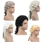 Halloween Men Long Curly Judge Wigs Evening Party Cosplay Wigs - lemailwigs