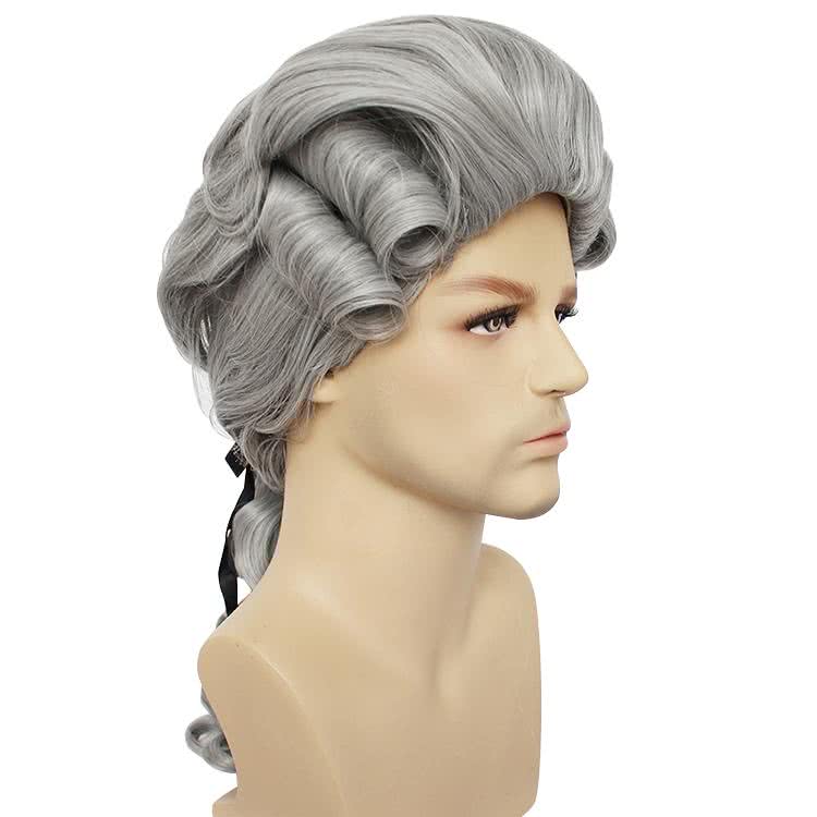 Halloween Men Long Curly Judge Wigs Evening Party Cosplay Wigs - lemailwigs