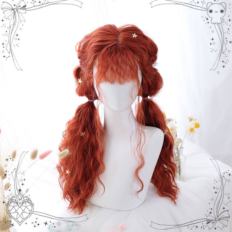 Harajuku Orange Red Curly Lolita Wig - lemailwigs