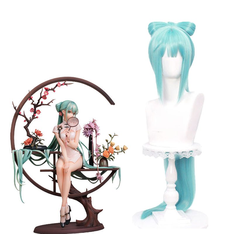 Hatsune Miku Long Bow Ponytail Bule Cosplay Wigs - lemailwigs