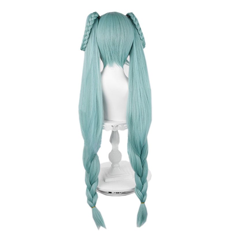 Hatsune Miku Long Light Green Double Tail Cosplay Wig - lemailwigs