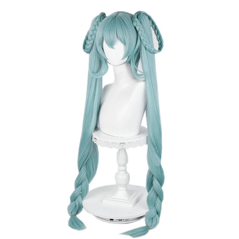 Hatsune Miku Long Light Green Double Tail Cosplay Wig - lemailwigs