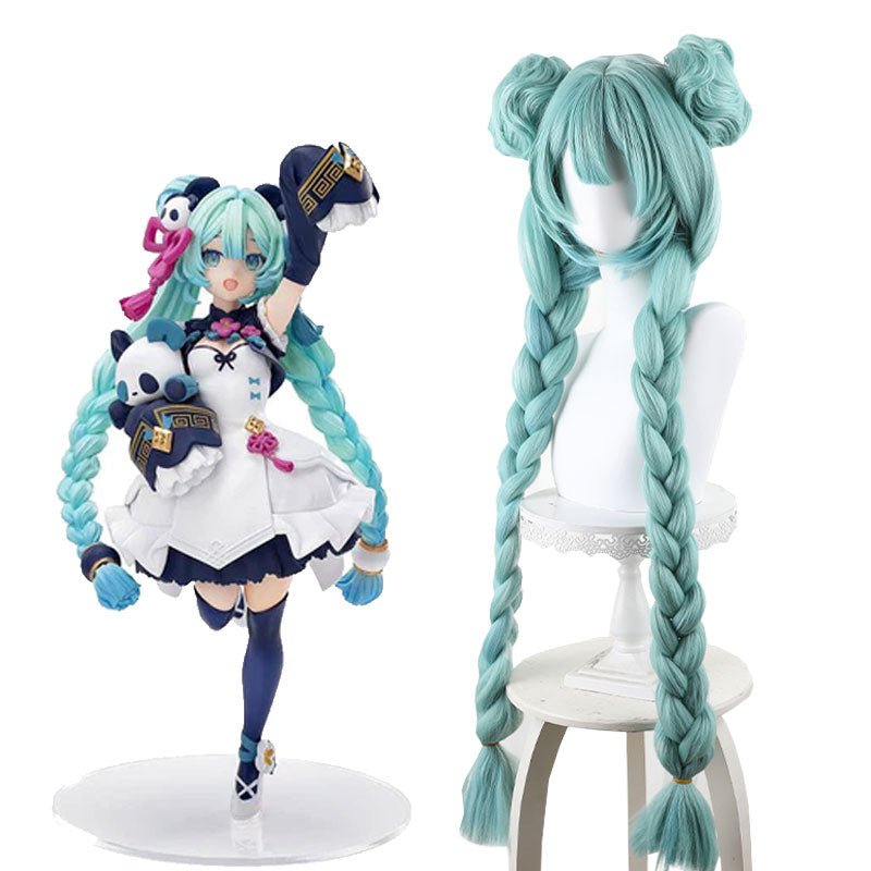 Hatsune Miku Luminasta Figure Light Green Braids Cosplay Wig - lemailwigs