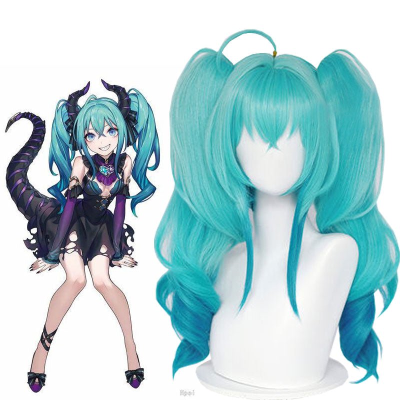 Hatsune Miku Vocaloid Miku Light Blue Double ponytail Cosplay wigs - lemailwigs