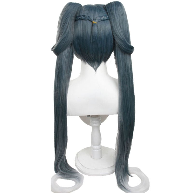 HATSUNE MIKU WITH YOU Grey Blue Mixed White Cosplay Wigs - lemailwigs