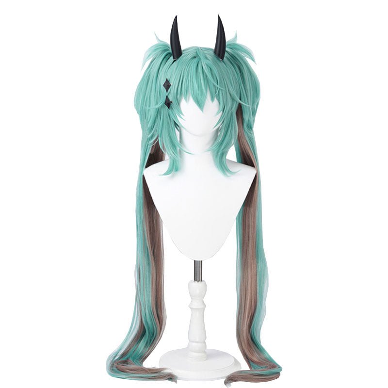 Hatsune Miku x Rascal Green Mixed Brown Cosplay Wig - lemailwigs