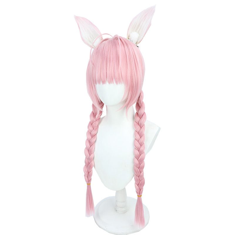 Hololive Hakui Koyori Pink Double Braid Cosplay Wig - lemailwigs