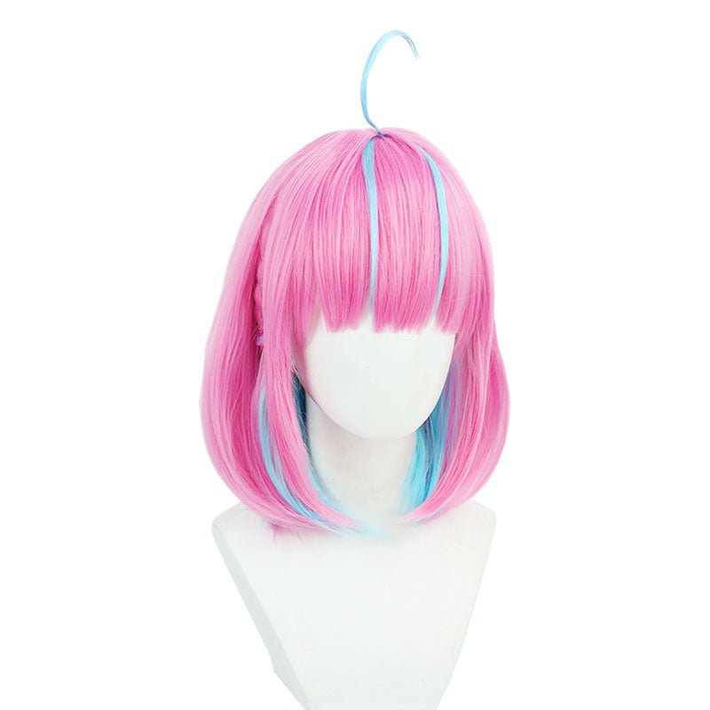 Hololive Vtuber Minato Aqua Short Pink Mixed Blue Cosplay Wig - lemailwigs