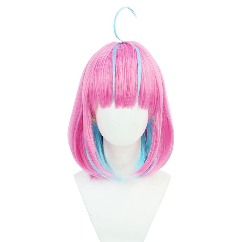 Hololive Vtuber Minato Aqua Short Pink Mixed Blue Cosplay Wig - lemailwigs