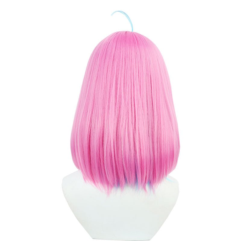 Hololive Vtuber Minato Aqua Short Pink Mixed Blue Cosplay Wig - lemailwigs
