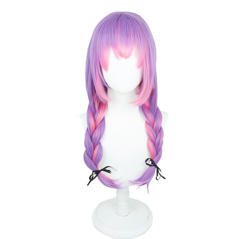 Hololive Vtuber Tokoyami Towa Purple Mixed Pink Cosplay Wig - lemailwigs
