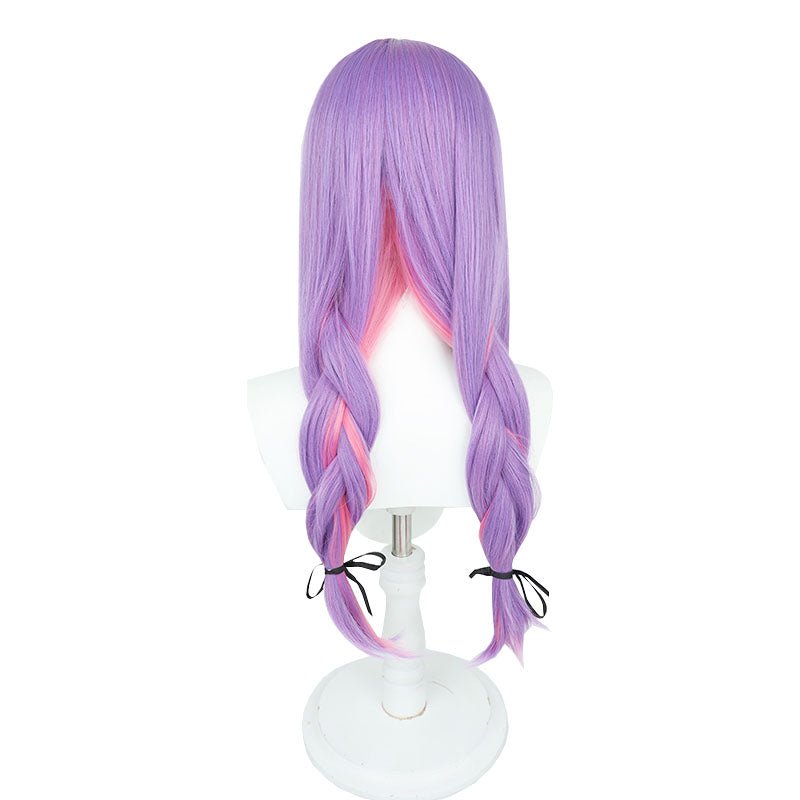 Hololive Vtuber Tokoyami Towa Purple Mixed Pink Cosplay Wig - lemailwigs