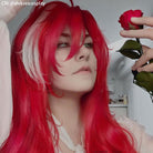 Honkai: Star Rail Argenti Red Mixed Grey Curly Cosplay Wig - lemailwigs