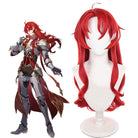 Honkai: Star Rail Argenti Red Mixed Grey Curly Cosplay Wig - lemailwigs