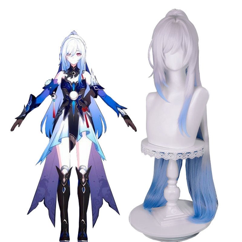 Honkai: Star Rail Jingliu White Gradient Blue Cosplay Wig - lemailwigs