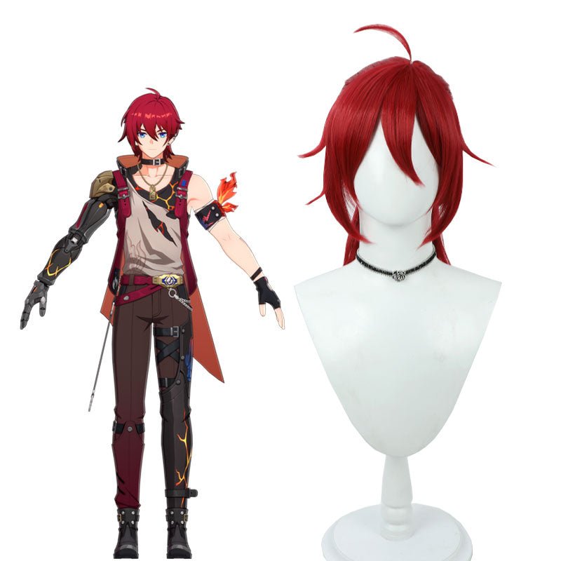 Honkai: Star Rail Luka Short Red Cosplay Wig - lemailwigs